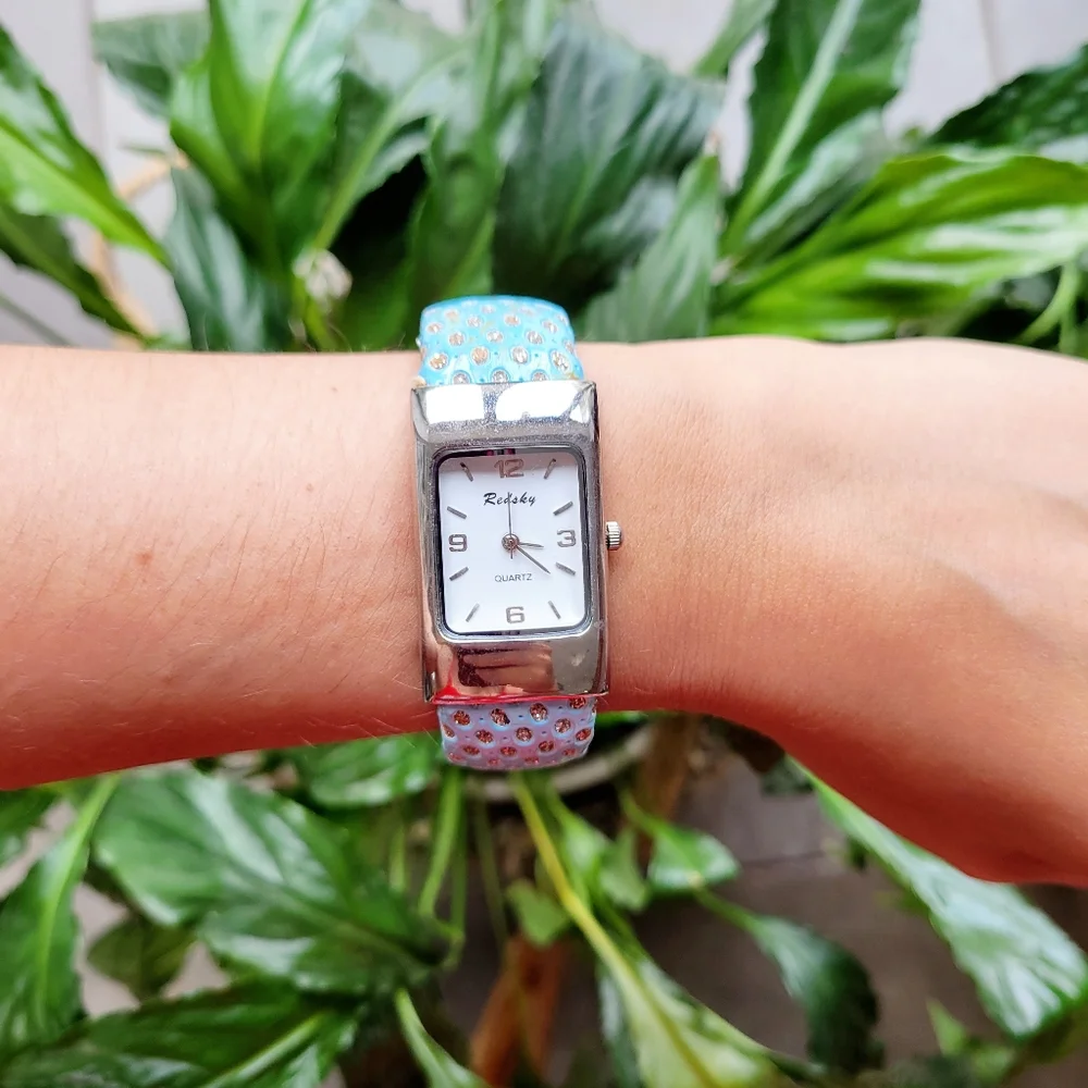 Polka Dot Redsky Quartz Blue & Silver Watch